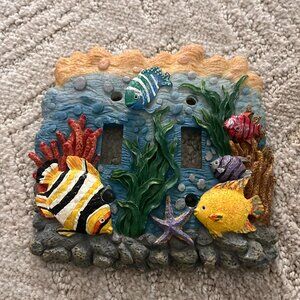 Ceramic Fish Double Light Switch